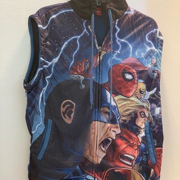 MARVEL ****JUST REDUCED****MARVEL Spider-Man Capt. America Hoody & VEST SMALL - Picture 6 of 8